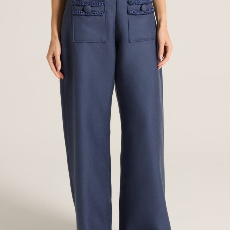 CALÇA LÃ BOLSOS TRANÇAS