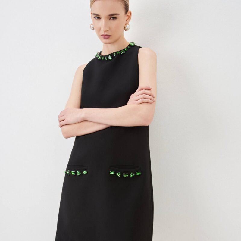 VESTIDO AMERICANO BORDADO ENGRAMPADO